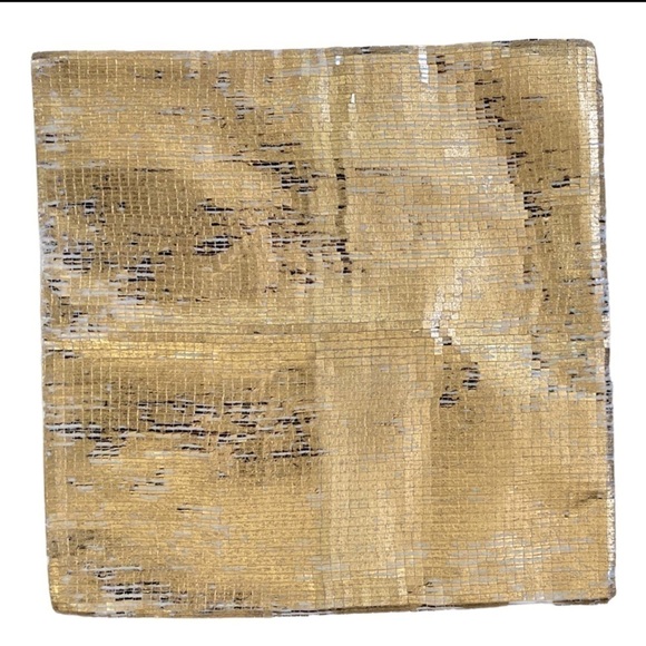 NWT Donna Karan Home Sequin Gold and Ivory Pillow Cover Sham 16” x 16” - Picture 9 of 10